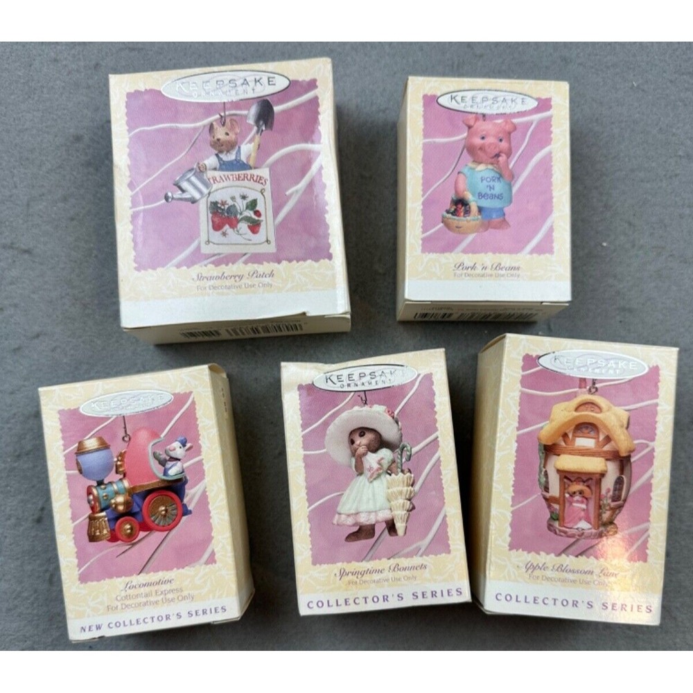 NOS VTG Lot Of 5‎ Spring/Easter Hallmark Keepsake Ornaments - 1996